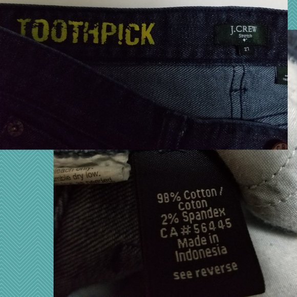 J. Crew Low Rise Toothpick Ankle Skinny Jeans - Picture 5 of 5